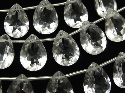 Crystal Quartz, Pear Shape Gemstone Beads