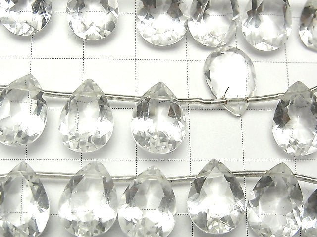 [Video] High Quality Crystal AAA Pear shape Faceted 14x10mm half or 1strand (8pcs ).