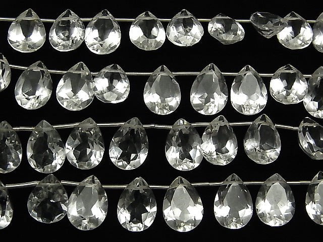 [Video] High Quality Crystal AAA Pear shape Faceted 14x10mm half or 1strand (8pcs ).