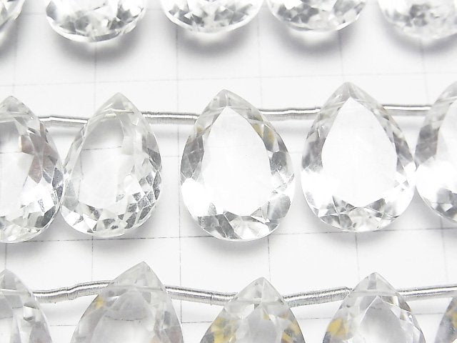 [Video] High Quality Crystal AAA Pear shape Faceted 18x13x7mm half or 1strand (8pcs ).