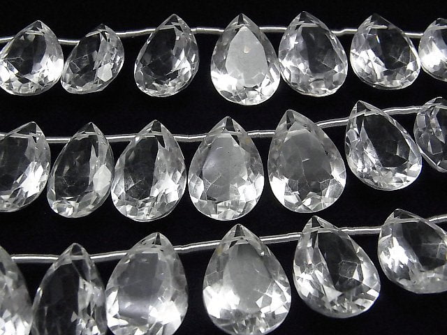 [Video] High Quality Crystal AAA Pear shape Faceted 18x13x7mm half or 1strand (8pcs ).