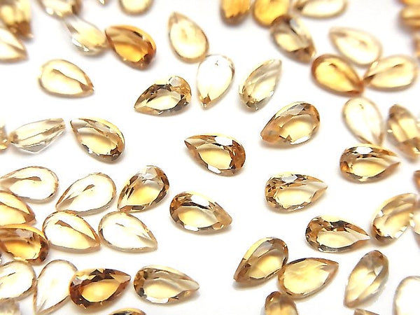 [Video]High Quality Citrine AAA Loose stone Pear shape Faceted 5x3mm 10pcs