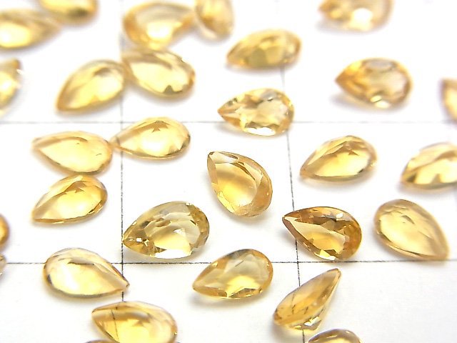 [Video]High Quality Citrine AAA Loose stone Pear shape Faceted 5x3mm 10pcs