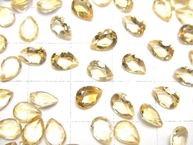 [Video] High Quality Citrine AAA Loose stone Pear shape Faceted 7x5mm 10pcs