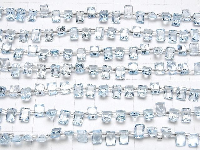 [Video]High Quality Sky Blue Topaz AAA Rectangle Faceted 7x5mm half or 1strand (28pcs)