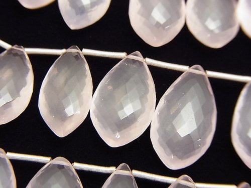 Faceted Briolette, Marquise, Rose Quartz Gemstone Beads