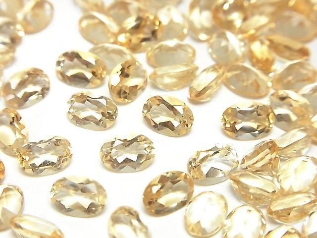 高品質的黃水晶 AAA 裸石 橢圓刻面 7x5mm 10顆