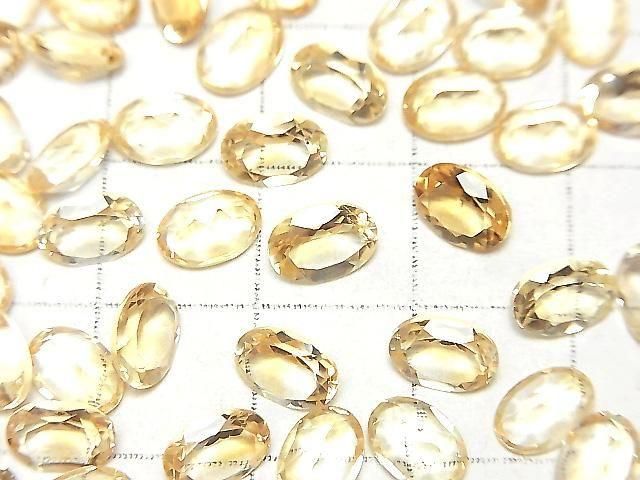 高品質的黃水晶 AAA 裸石 橢圓刻面 7x5mm 10顆