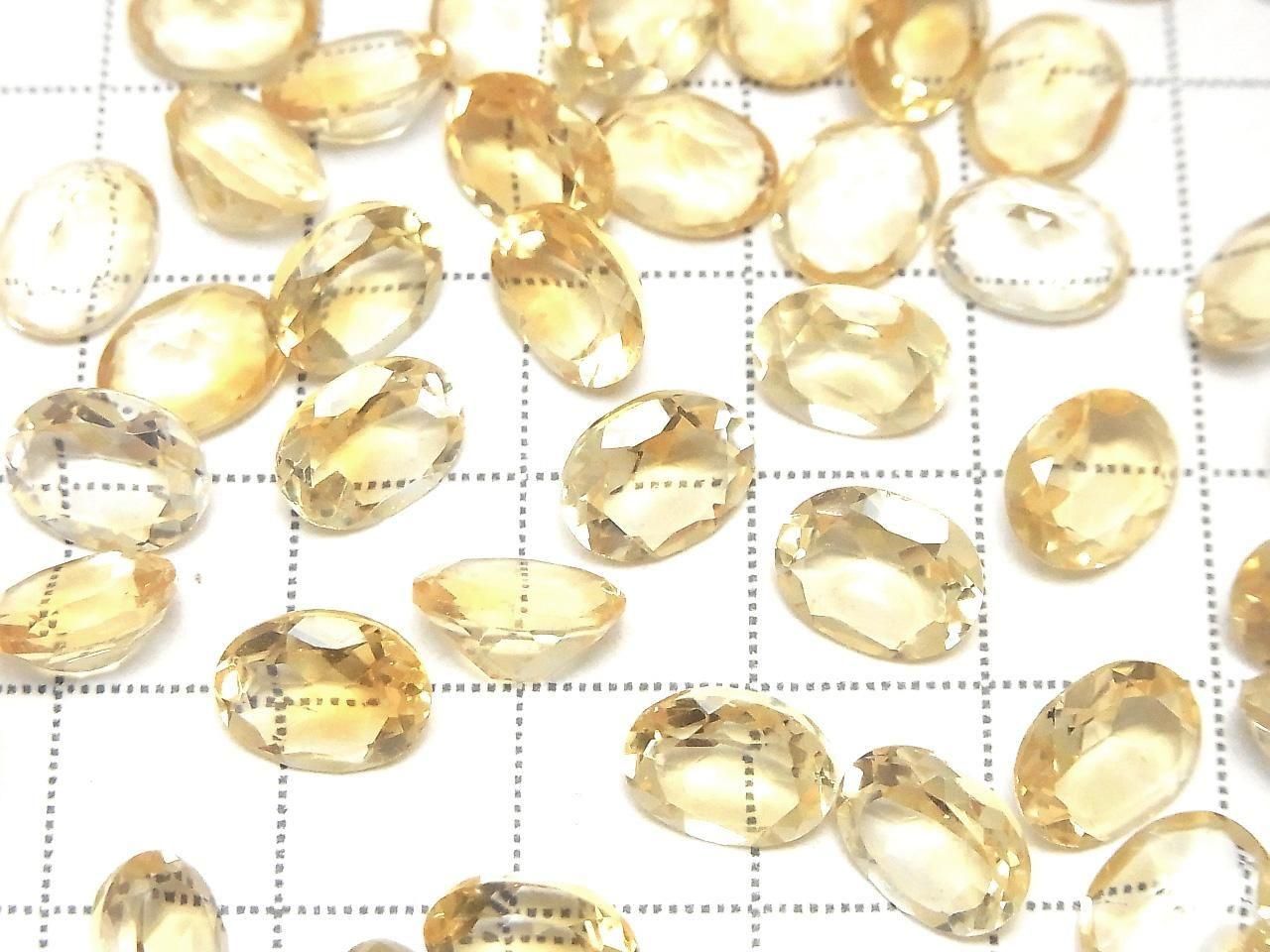 Citrine Haute Qualité AAA Ovale Facettée Non Percée 9x7mm 3 pcs