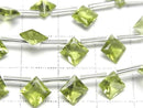 [Video] High Quality Peridot AAA-Diamond Princess Cut 8x8mm Half or 1 Strand (8pcs)