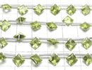 [Video] High Quality Peridot AAA-Diamond Princess Cut 8x8mm Half or 1 Strand (8pcs)