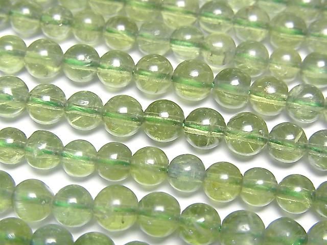[Video] Sale! High-quality Green Apatite AA++ Round 5-6mm 1-strand beads (approx. 15 inches/37 cm)