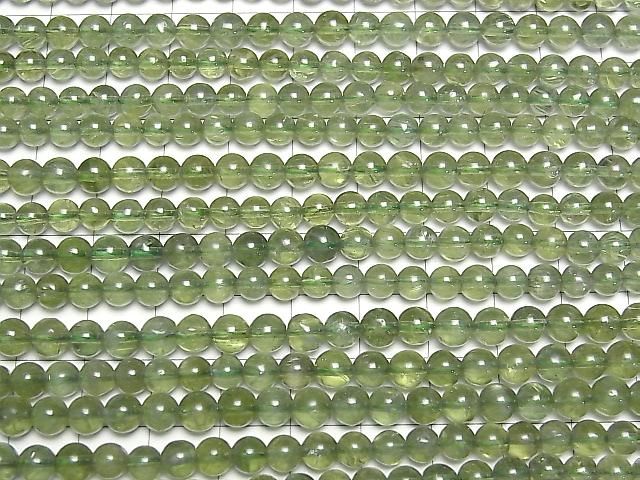 [Video] Sale! High-quality Green Apatite AA++ Round 5-6mm 1-strand beads (approx. 15 inches/37 cm)