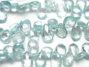 [Video] High Quality Natural Blue Zircon AAA Pear Shape Faceted Briolette Half or 1 Strand Beads (approx. 7 inches/17 cm)