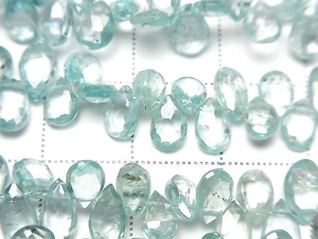 [Video] High Quality Natural Blue Zircon AAA Pear Shape Faceted Briolette Half or 1 Strand Beads (approx. 7 inches/17 cm)