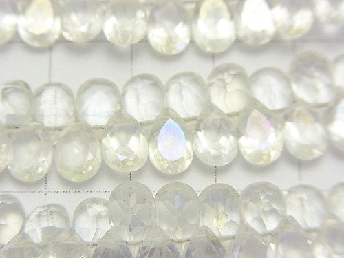 Aqua Crystal AAA Pear shape  Faceted 8x5x3mm 1/4 or 1strand beads (aprx.7inch/18cm)