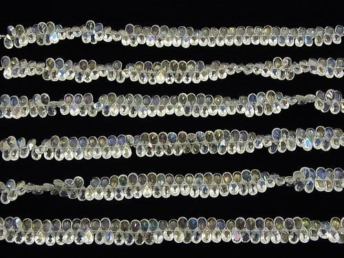 Aqua Crystal AAA Pear shape  Faceted 8x5x3mm 1/4 or 1strand beads (aprx.7inch/18cm)