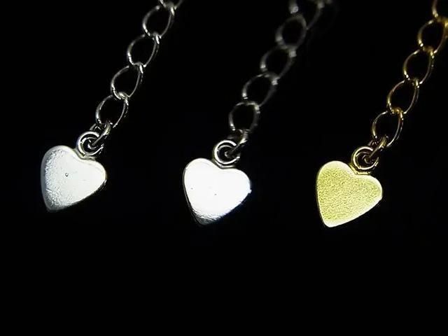 Apprêts Ajusteur Argent 925 Forme Cœur [Finition Argent Pur][Plaqué Rhodium][Plaqué Or 18K] 2 pièces