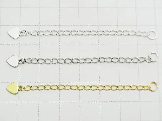 Apprêts Ajusteur Argent 925 Forme Cœur [Finition Argent Pur][Plaqué Rhodium][Plaqué Or 18K] 2 pièces