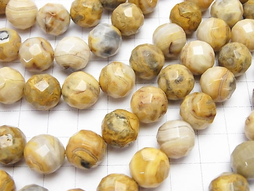 Crazy lace agate 64 Faceted Round 12 mm half or 1 strand beads (aprx.15 inch / 38 cm)
