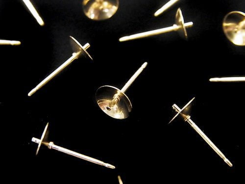 14KGF Direct Earstuds Earrings [5mm][6mm] Catch groove 1pc 1pair