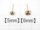 14KGF Direct-Connect Earstuds [5mm][6mm] with Retaining Groove, 1 Piece, 1 Pair