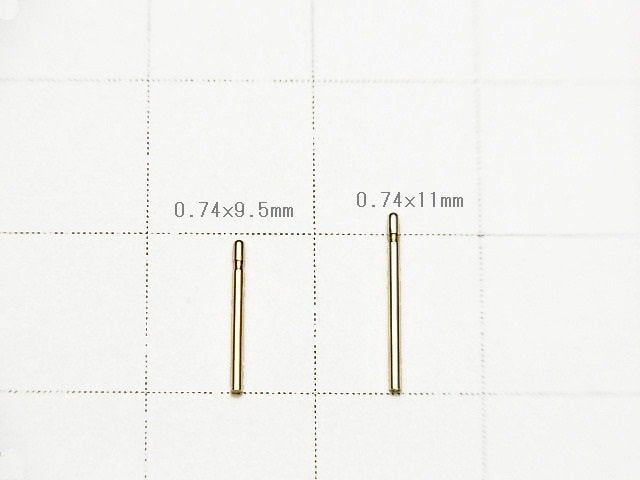 14KGF Earstuds Earrings (needle)[0.74x9.5mm][0.74x11mm] 5pairs