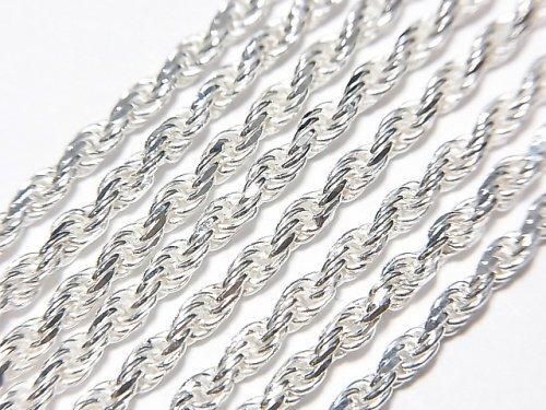 Silver925 Rope Chain 2.3mm Pure Silver Finish [40cm][45cm][50cm][60cm] Necklace 1pc