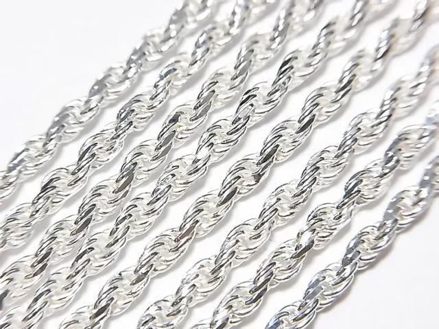 Silver925 Rope Chain 2.3mm Pure Silver Finish [40cm][45cm][50cm][60cm] Necklace 1pc