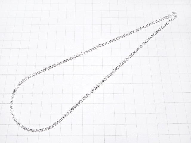 Silver925 Rope Chain 2.3mm Pure Silver Finish [40cm][45cm][50cm][60cm] Necklace 1pc