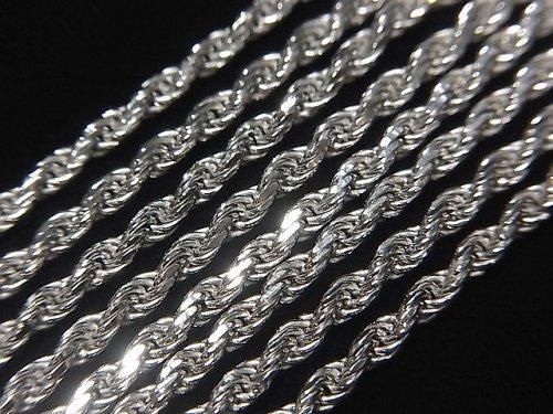Silver 925 Rope Chain 2.3mm Rhodium Plated [40cm][45cm][50cm][60cm] Necklace 1pc