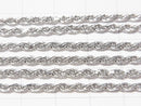 Silver925 Rope Chain 2.3mm Rhodium Plated [40cm][45cm][50cm][60cm] Necklace 1pc