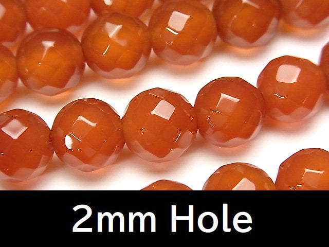 Carnelian, Faceted Round Gemstone Beads