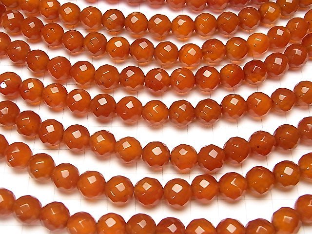 1strand $8.79! Carnelian AAA 64 Faceted Round 10 mm [2 mm hole] 1strand beads (aprx.15 inch / 36 cm)