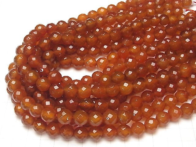 1strand $8.79! Carnelian AAA 64 Faceted Round 10 mm [2 mm hole] 1strand beads (aprx.15 inch / 36 cm)