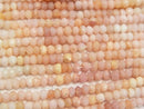 [Video] Pink Opal AA++ Faceted Button Rondelle Color gradation 1strand beads (aprx.14inch / 34cm)