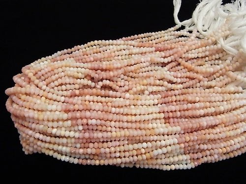 [Video] Pink Opal AA++ Faceted Button Roundel Color gradation 1strand beads (aprx.14inch / 34cm)