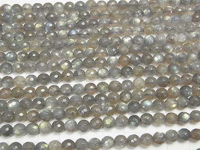 [Video] Labradorite AA+ 128Faceted Round 6mm half or 1strand beads (aprx.15inch/38cm)