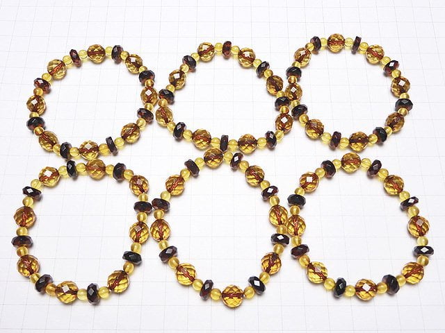 1strand $117.99! Baltic Amber Faceted Button Roundel xRound xRound Cut 1strand (Bracelet)