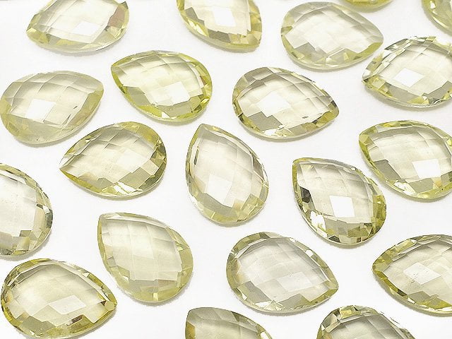 Lemon Quartz, Pear Shape, Undrilled Gemstone Beads