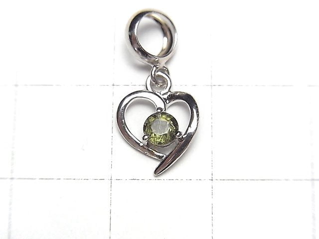 [Video]High Quality Moldavite AAA Heart Pendant 9x8mm Silver925