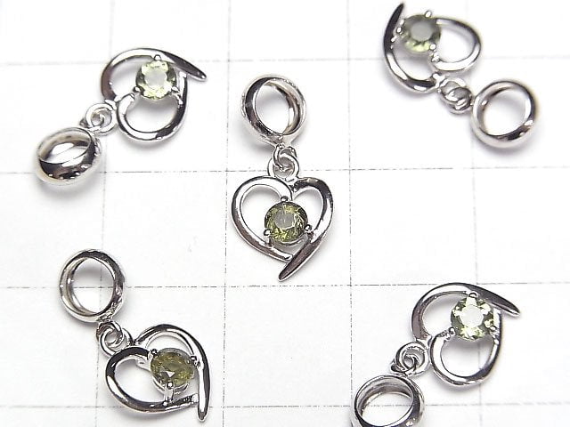 [Video]High Quality Moldavite AAA Heart Pendant 9x8mm Silver925