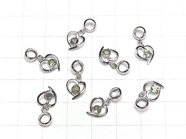 [Video]High Quality Moldavite AAA Heart Pendant 9x8mm Silver925