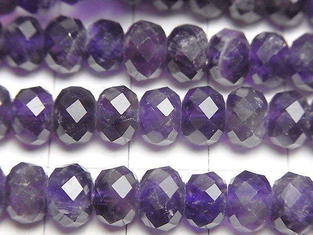 High Quality!  Amethyst AA++ Faceted Button Roundel 8x8x6mm half or 1strand beads (aprx.15inch/38cm)