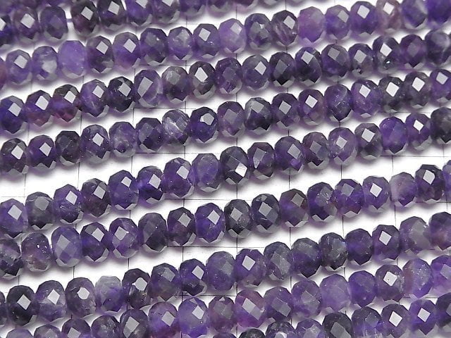 High Quality!  Amethyst AA++ Faceted Button Roundel 8x8x6mm half or 1strand beads (aprx.15inch/38cm)