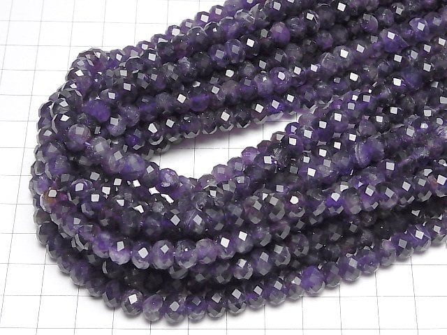 High Quality!  Amethyst AA++ Faceted Button Roundel 8x8x6mm half or 1strand beads (aprx.15inch/38cm)