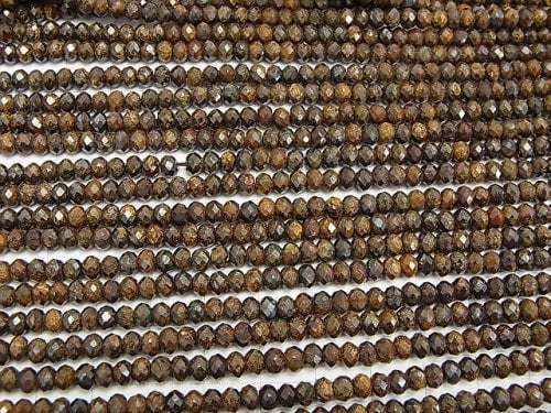 High Quality!  1strand $9.79! Bronzite  Faceted Button Roundel 4x4x3mm 1strand beads (aprx.15inch/37cm)