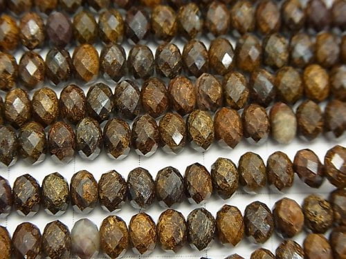 High Quality!  Bronzite  Faceted Button Rondelle 6x6x4mm half or 1strand beads (aprx.15inch/37cm)