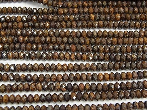 High Quality!  Bronzite  Faceted Button Roundel 6x6x4mm half or 1strand beads (aprx.15inch/37cm)