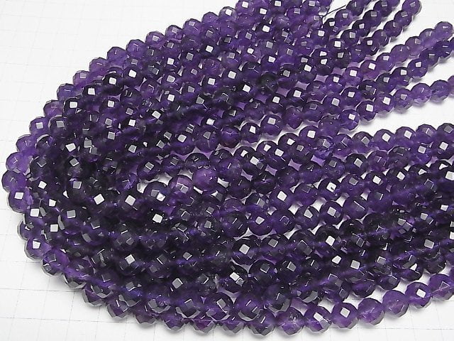 Amethyst AA++ 64Faceted Round 10mm half or 1strand beads (aprx.15inch/37cm)